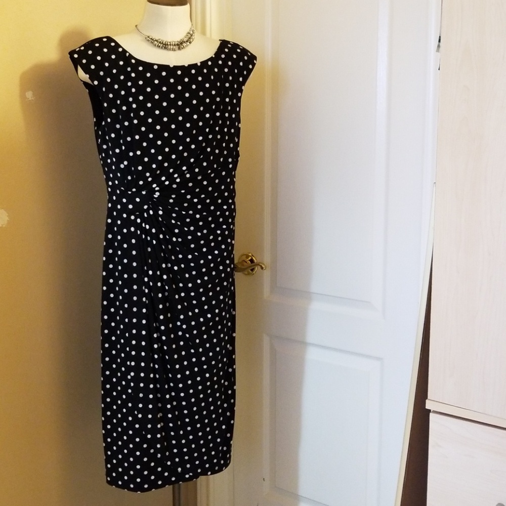 Black polkadot dress